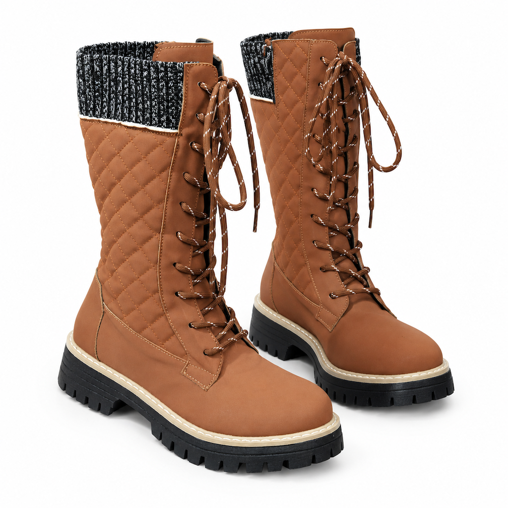 🌨️👢 Damen-Stiefeletten mit runder Zehenpartie | Kein Drücken an den Zehen, kein Wackeln auf dünnen Sohlen – Bequeme Plateau-Stiefeletten mit dicker Sohle & in Übergröße für den Herbst ✨