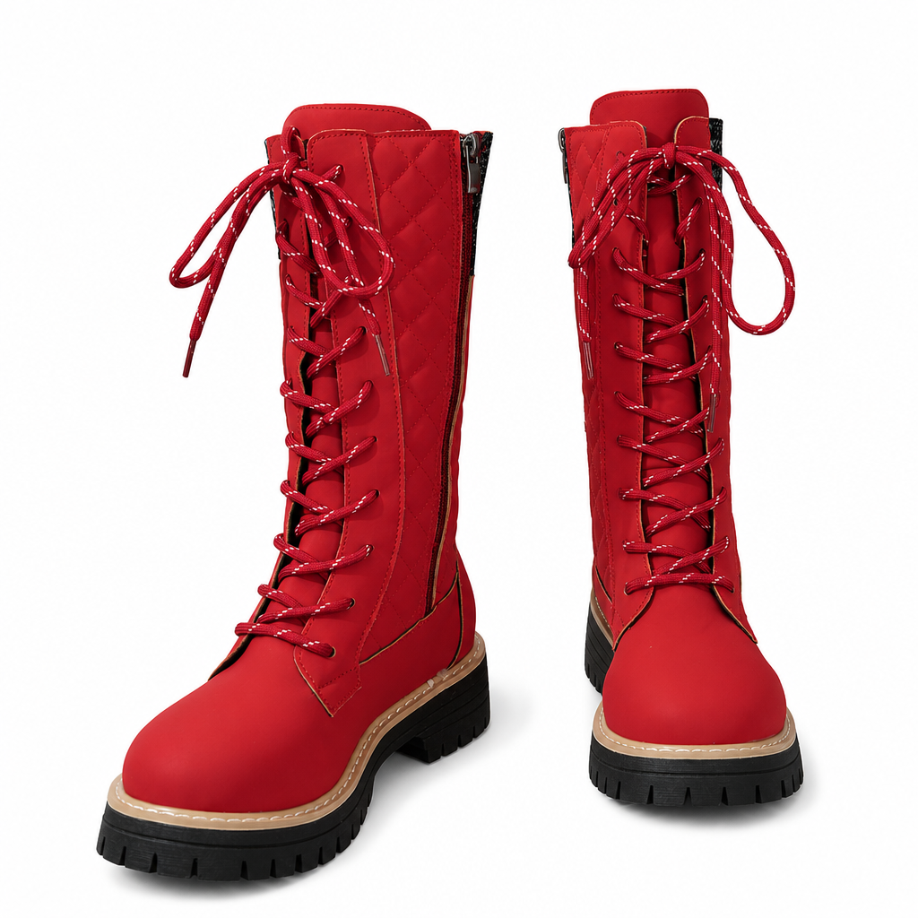 🌨️👢 Damen-Stiefeletten mit runder Zehenpartie | Kein Drücken an den Zehen, kein Wackeln auf dünnen Sohlen – Bequeme Plateau-Stiefeletten mit dicker Sohle & in Übergröße für den Herbst ✨