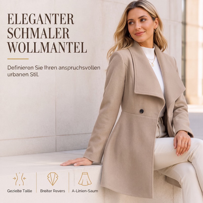 ❄️🧥 Eleganter taillierter Damenmantel mit Reverskragen | Keine sackartige Silhouette, kein langweiliger Basic-Look – Tailliert, elegant & alltagstauglich mit Reverskragen ✨