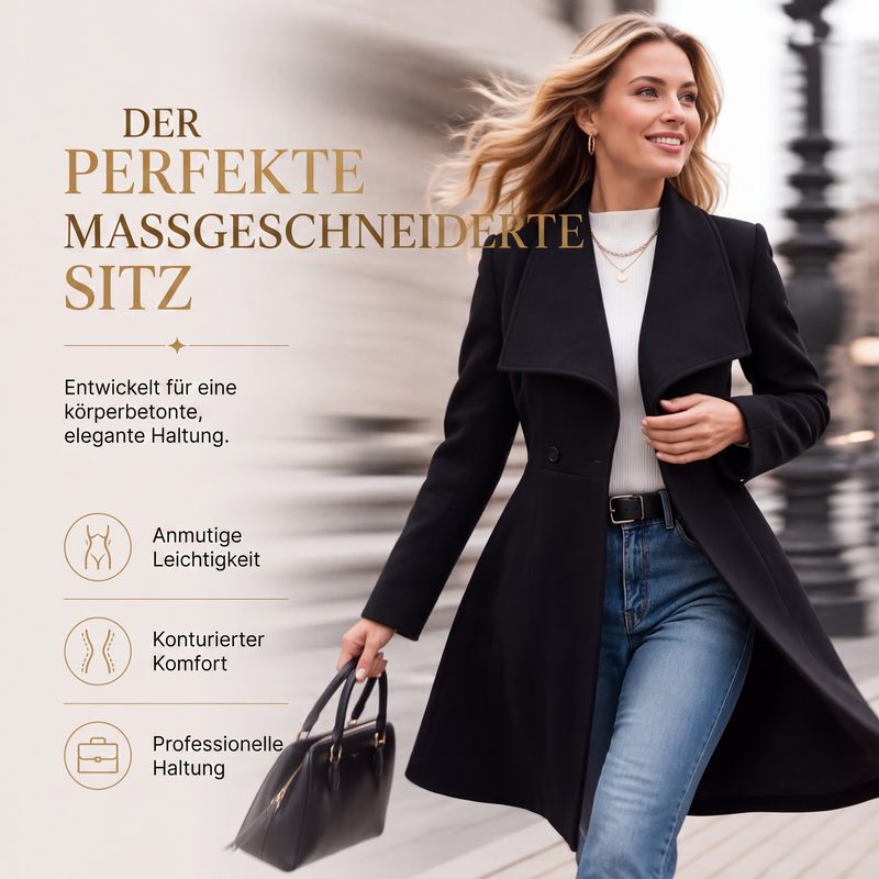 ❄️🧥 Eleganter taillierter Damenmantel mit Reverskragen | Keine sackartige Silhouette, kein langweiliger Basic-Look – Tailliert, elegant & alltagstauglich mit Reverskragen ✨
