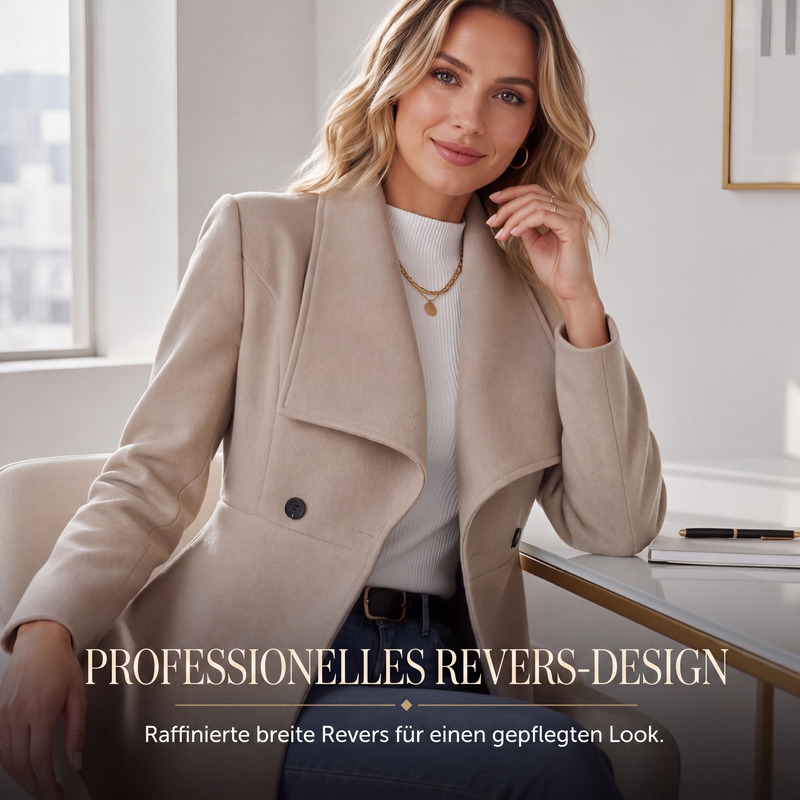 ❄️🧥 Eleganter taillierter Damenmantel mit Reverskragen | Keine sackartige Silhouette, kein langweiliger Basic-Look – Tailliert, elegant & alltagstauglich mit Reverskragen ✨