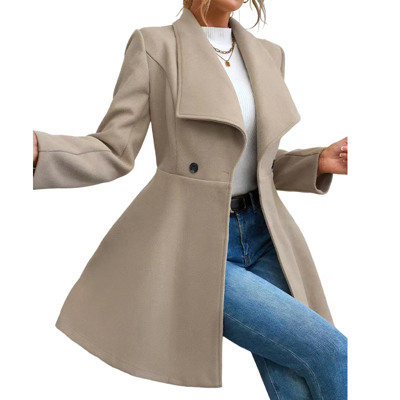 ❄️🧥 Eleganter taillierter Damenmantel mit Reverskragen | Keine sackartige Silhouette, kein langweiliger Basic-Look – Tailliert, elegant & alltagstauglich mit Reverskragen ✨