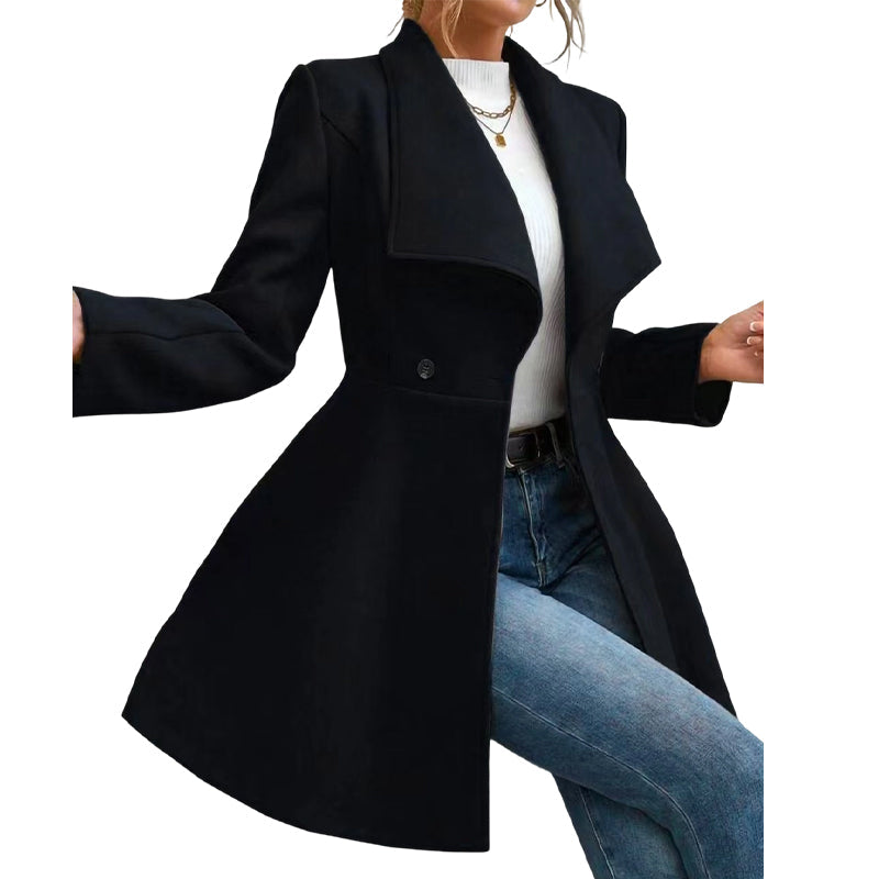 ❄️🧥 Eleganter taillierter Damenmantel mit Reverskragen | Keine sackartige Silhouette, kein langweiliger Basic-Look – Tailliert, elegant & alltagstauglich mit Reverskragen ✨