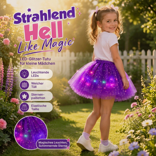 🎁💃 LED-Leucht-Pailletten-Tütü-Rock | Kein langweiliger Party-Look – Leuchtend, funkelnd & bequem für Mädchen und Erwachsene ✨