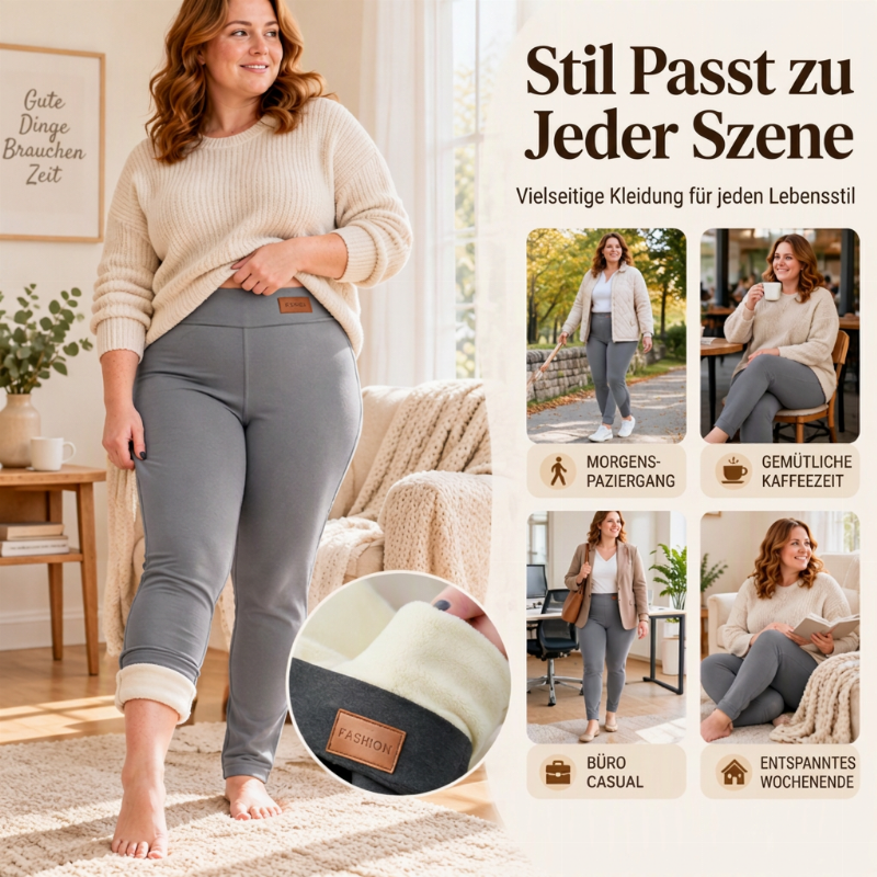 🔥❄️ Thermo-Leggings für Damen – Hohe Taille & Plüschfutter, warm und snug ✨