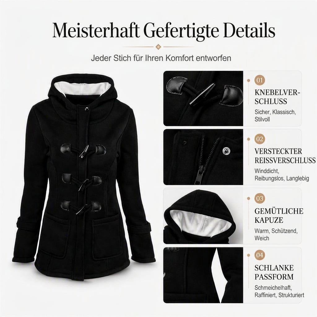 🧥❄️ Warme Damen-Winterjacke – Kapuze, Toggle-Verschluss, gemütlicher Winterschutz 🌨️