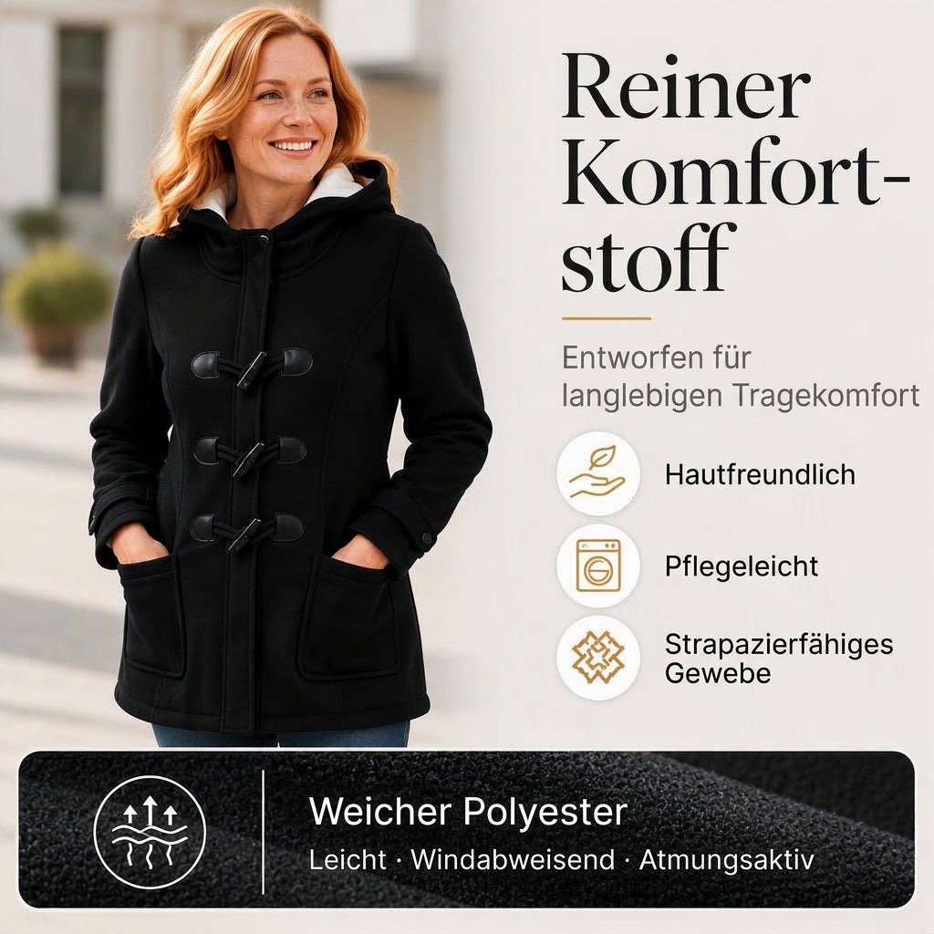🧥❄️ Warme Damen-Winterjacke – Kapuze, Toggle-Verschluss, gemütlicher Winterschutz 🌨️