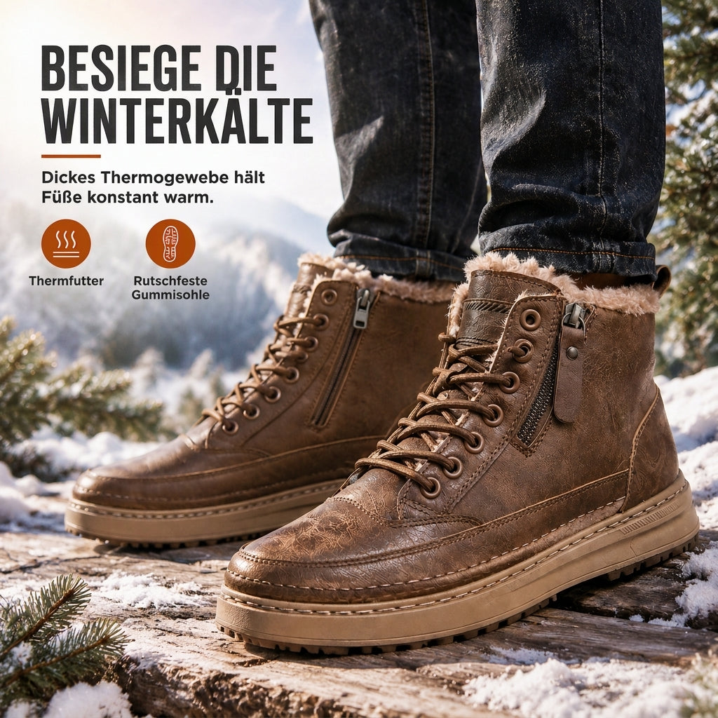 🥾❄️ Herren High-Top Schneestiefel – Verdickt, warme dicke Sohle