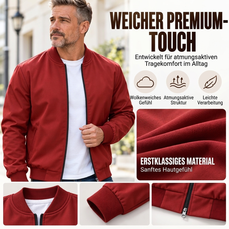 🧥✨ Herren Grafik-Bomberjacke mit Reißverschluss – Inspirierend & Stylisch 🔥 (EU 34-36)