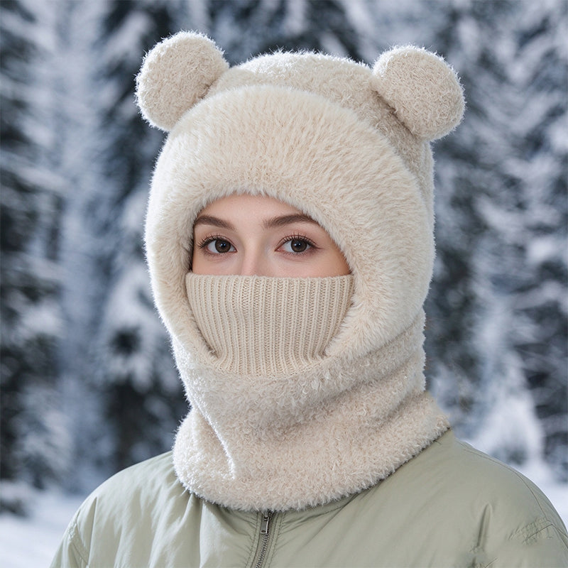 🐻✨ 3-in-1 Bärenmütze für den Winter – Inkl. Schal & Maske, Kuschelig ❄️