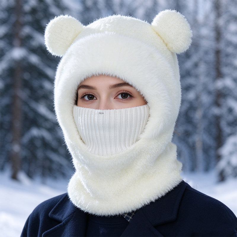 🐻✨ 3-in-1 Bärenmütze für den Winter – Inkl. Schal & Maske, Kuschelig ❄️