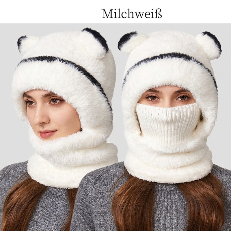 🐻✨ 3-in-1 Bärenmütze für den Winter – Inkl. Schal & Maske, Kuschelig ❄️