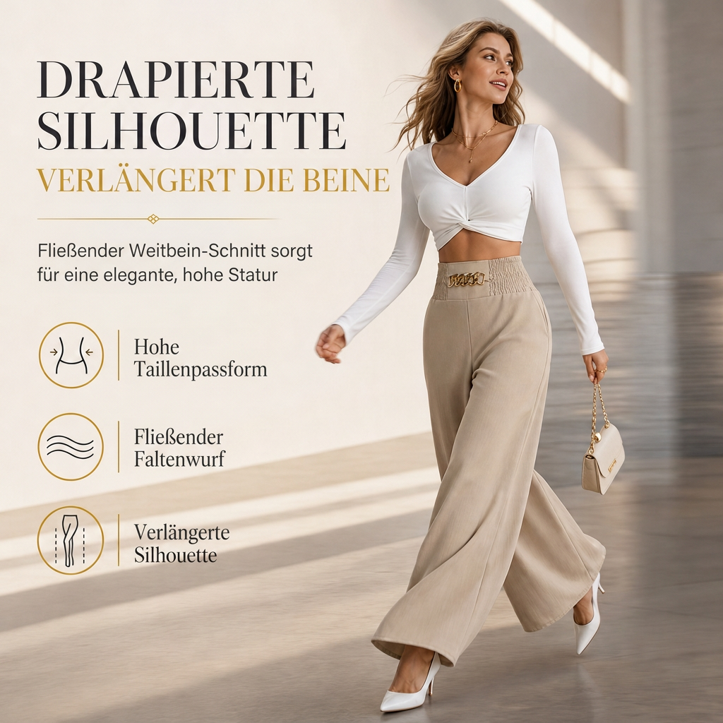 💃✨ Damen Wide-Leg Freizeit-Hose – Hohe Taille, Lässig & Stilvoll 🌿