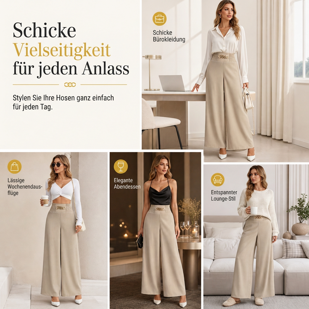 💃✨ Damen Wide-Leg Freizeit-Hose – Hohe Taille, Lässig & Stilvoll 🌿