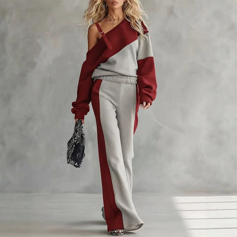 👗✨ Damen Träger-Zweiteiler im Color-Block – Freizeitlich, Bequem & Trendy 🎨