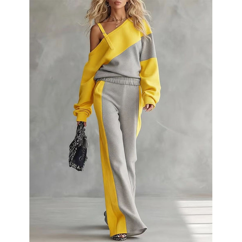 👗✨ Damen Träger-Zweiteiler im Color-Block – Freizeitlich, Bequem & Trendy 🎨