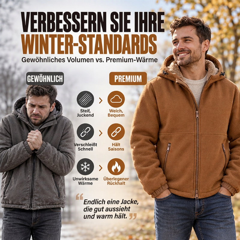 🧥✨ Herren Kapuzenjacke für die Freizeit – Warm Gefüttert, Lässig & Robust 🔥