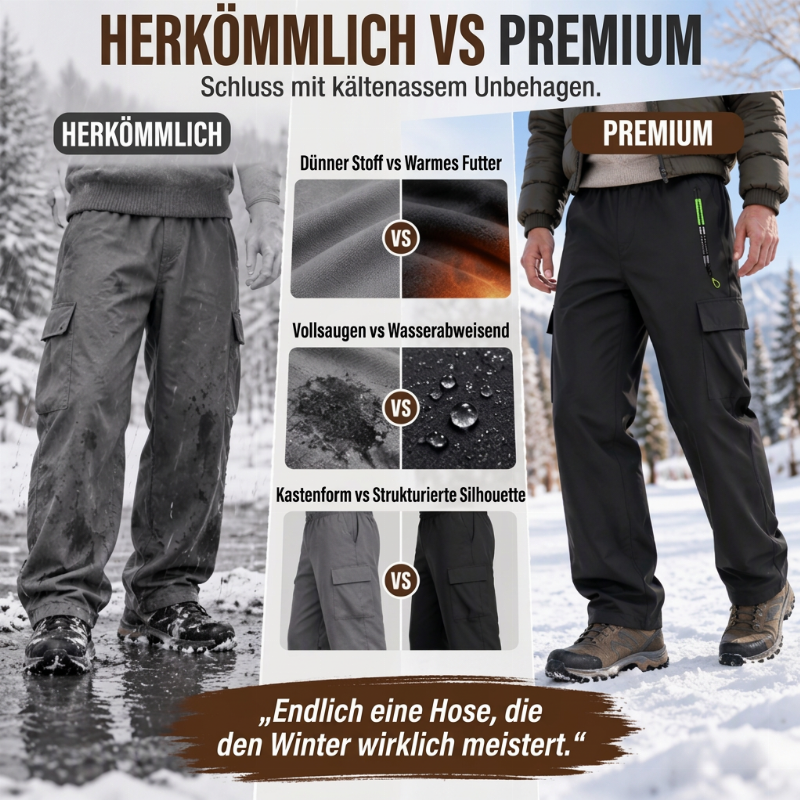 👖✨ Herren Cargohose mit Soft-Futter – Wasserdicht, Warm & Robust 🌧️
