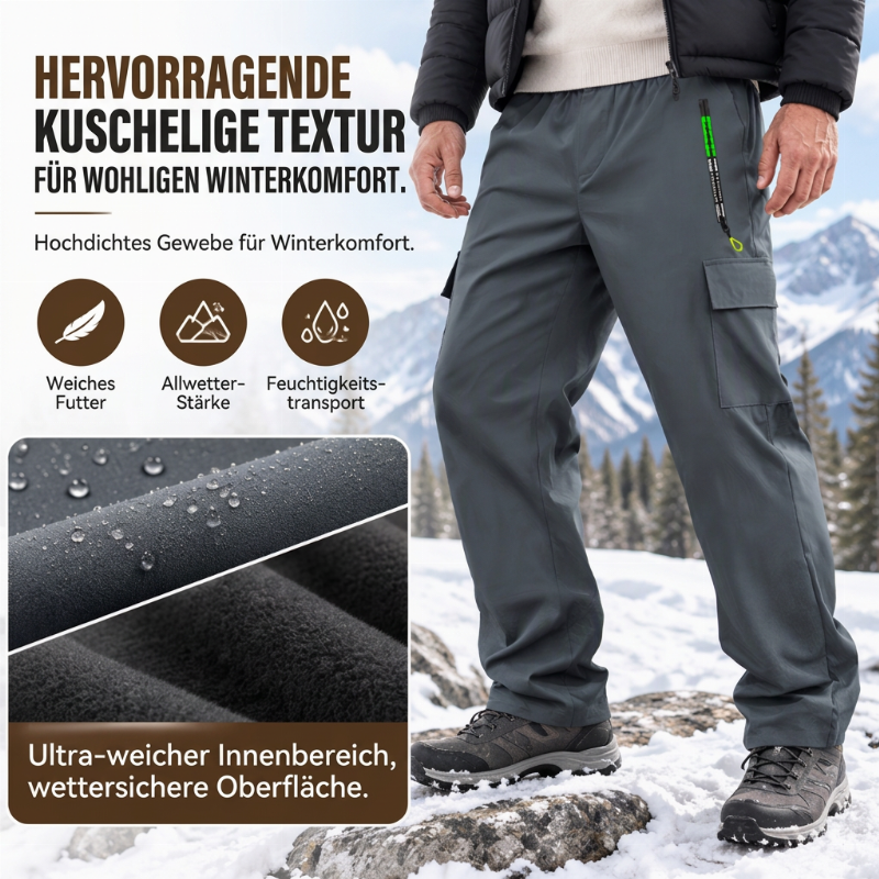 👖✨ Herren Cargohose mit Soft-Futter – Wasserdicht, Warm & Robust 🌧️