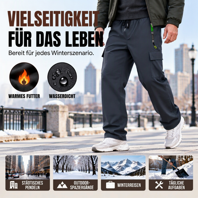 👖✨ Herren Cargohose mit Soft-Futter – Wasserdicht, Warm & Robust 🌧️
