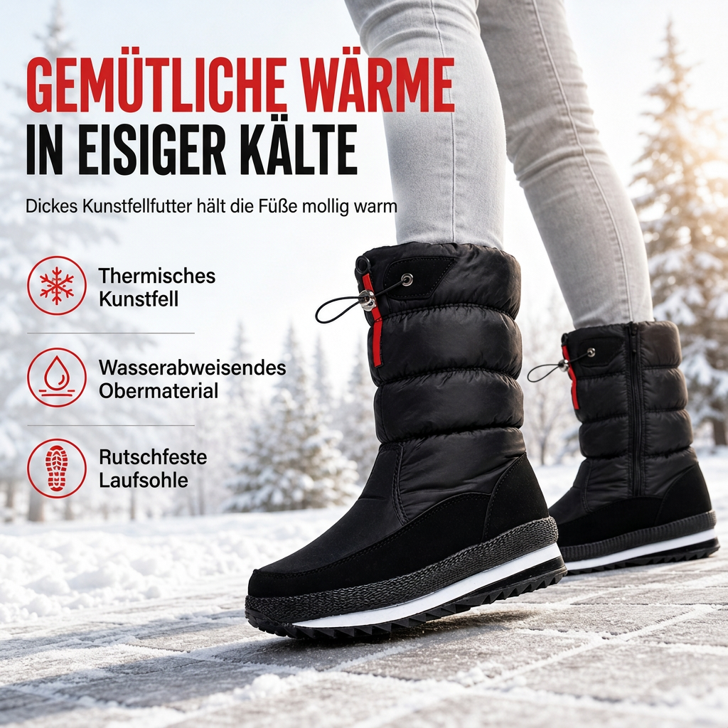 👢✨ Damen High-Top Schneestiefel für den Winter – Wasserdicht, Rutschfest & Sicher ❄️