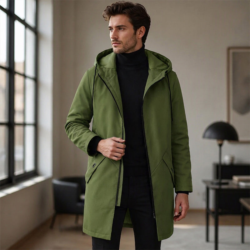 ❄️🧥 Herren Kapuzen-Trenchcoat in Mittlerer Länge – Elegant, Bequem & Vielseitig 🍂