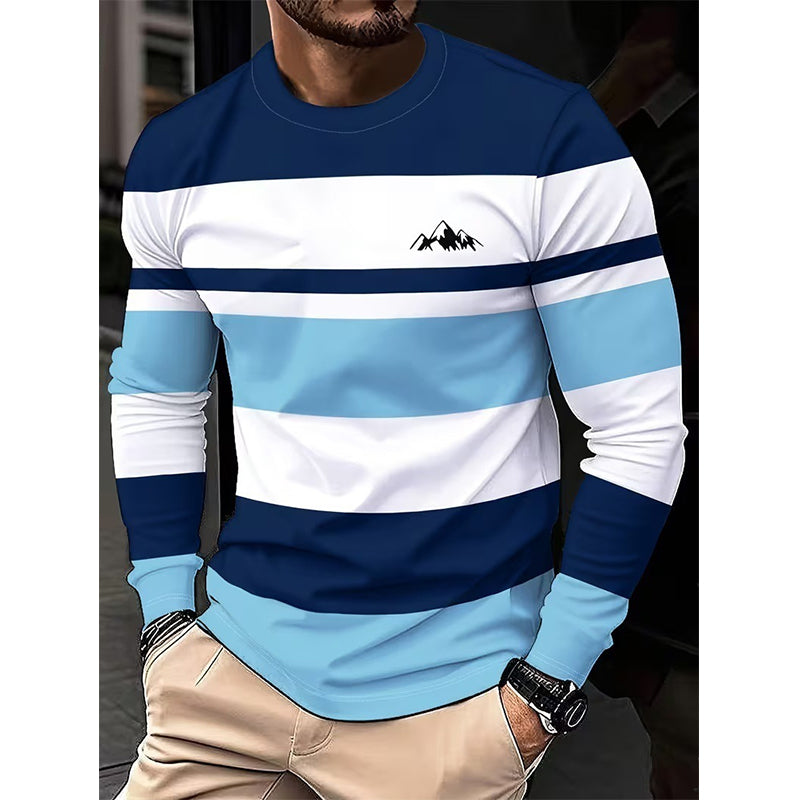 👕✨ Herren Gestreiftes Rundhals-Langarmshirt – Lässig, Vielseitig & Zeitlos 🎨
