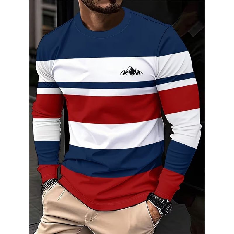 👕✨ Herren Gestreiftes Rundhals-Langarmshirt – Lässig, Vielseitig & Zeitlos 🎨
